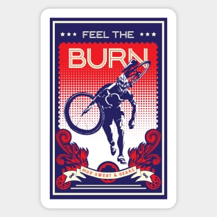 Feel the Burn retro cycling poster Sticker